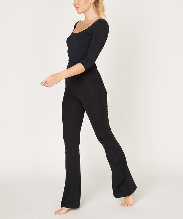 BAMBOO SLIM BELL YOGA PANTS-Charmful Clothing Boutique