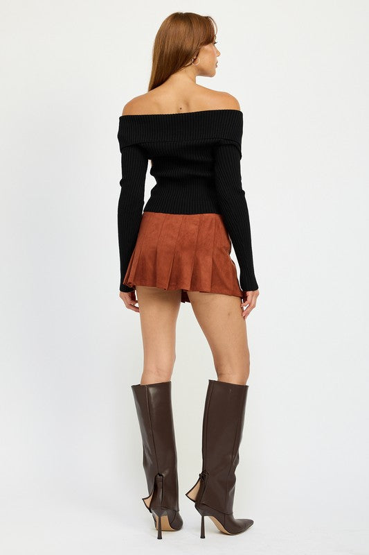 WRAPPED BUCKLE BELT MINI SKIRT-Charmful Clothing Boutique