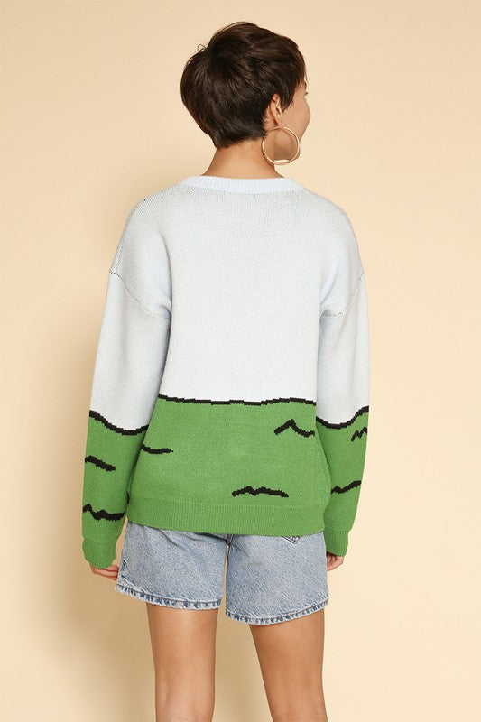 Elephant safari knit sweater-Charmful Clothing Boutique