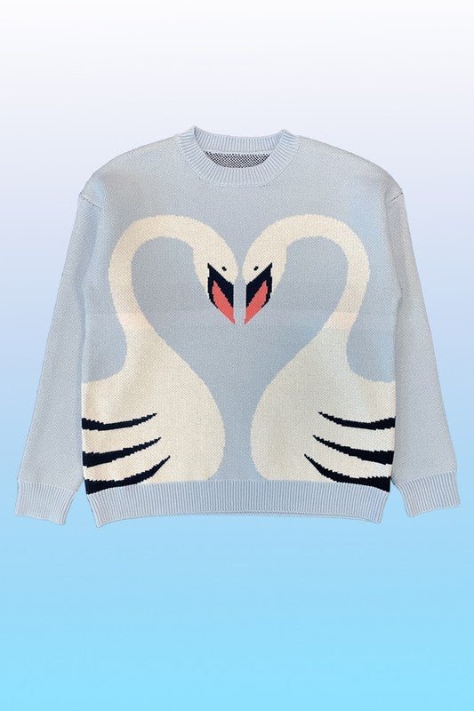 Swan Knit sweater-Charmful Clothing Boutique