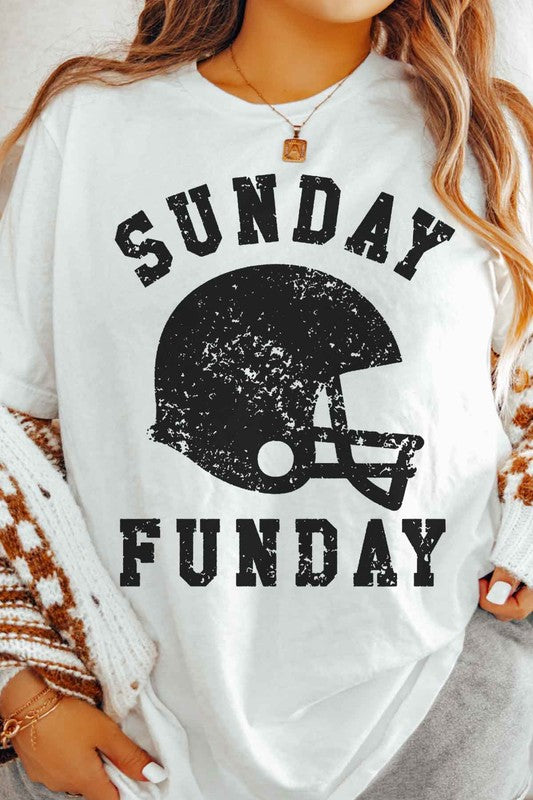 SUNDAY FUNDAY FOOTBALL GAME DAY GRAPHIC TEE-Charmful Clothing Boutique