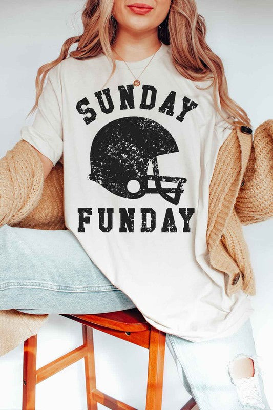 SUNDAY FUNDAY FOOTBALL GAME DAY GRAPHIC TEE-Charmful Clothing Boutique