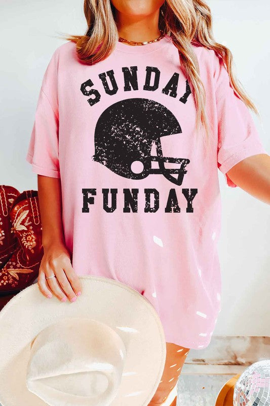 SUNDAY FUNDAY FOOTBALL GAME DAY GRAPHIC TEE-Charmful Clothing Boutique