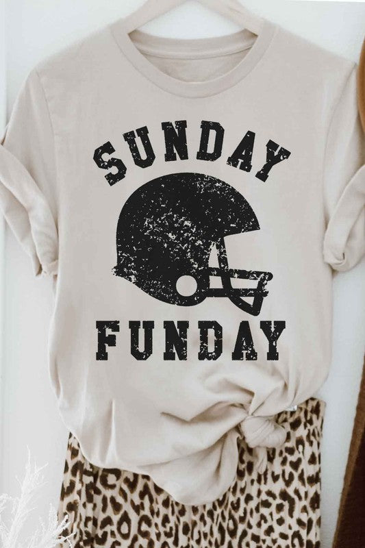 SUNDAY FUNDAY FOOTBALL GAME DAY GRAPHIC TEE-Charmful Clothing Boutique