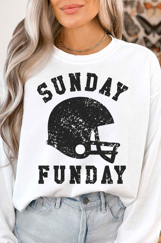 SUNDAY FUNDAY FOOTBALL GAME DAY GRAPHIC SWEATSHIRT-Charmful Clothing Boutique