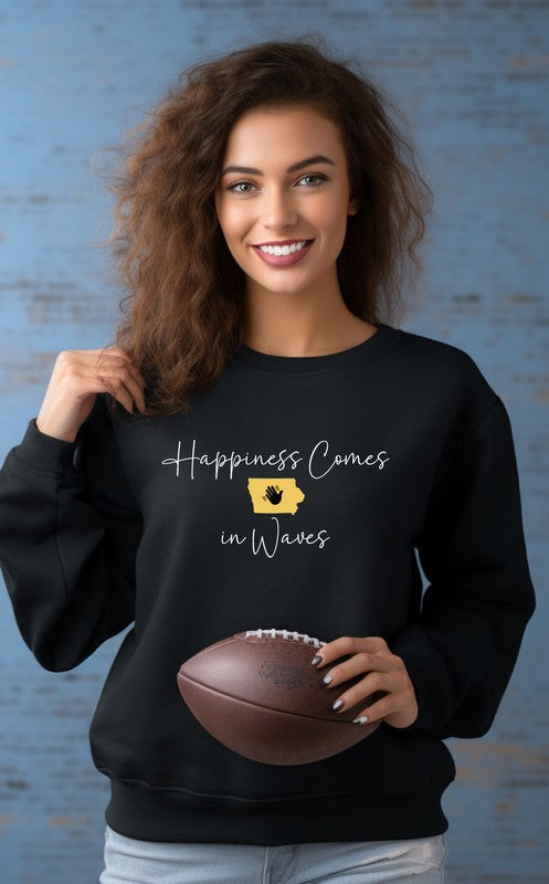 Happiness Comes in Waves Cozy Sweatshirt-Charmful Clothing Boutique