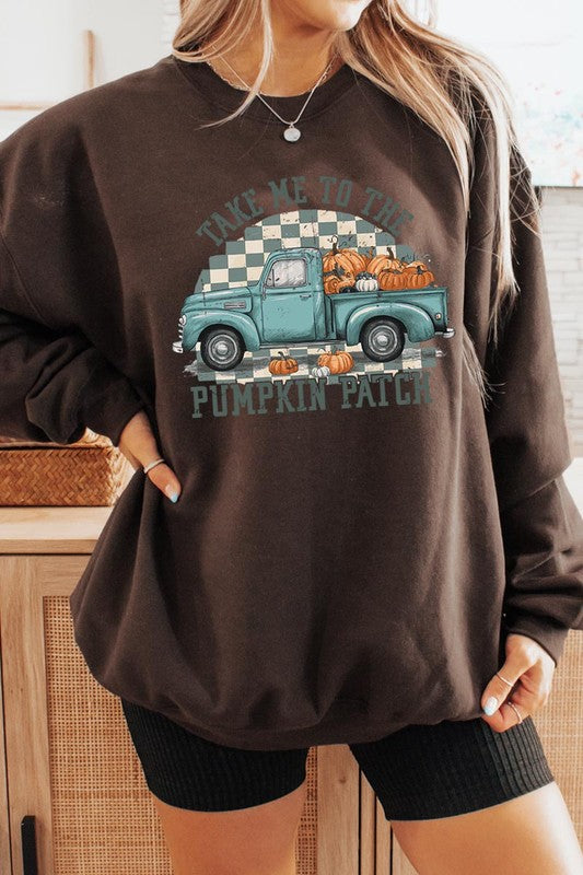 Take Me To The Pumpkin Patch Fleece Sweatshirts-Charmful Clothing Boutique