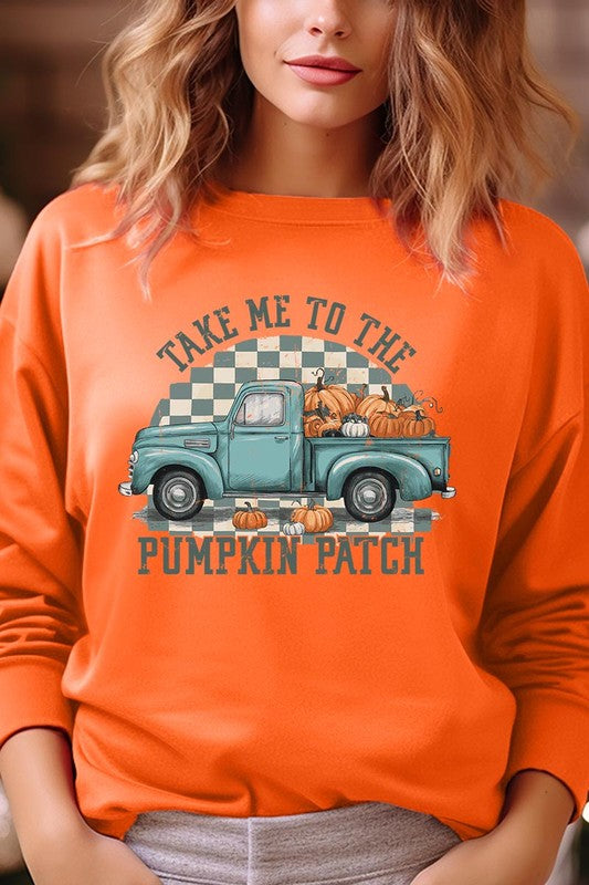 Take Me To The Pumpkin Patch Fleece Sweatshirts-Charmful Clothing Boutique