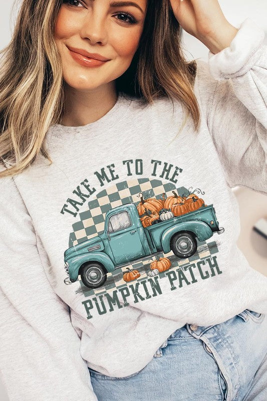 Take Me To The Pumpkin Patch Fleece Sweatshirts-Charmful Clothing Boutique