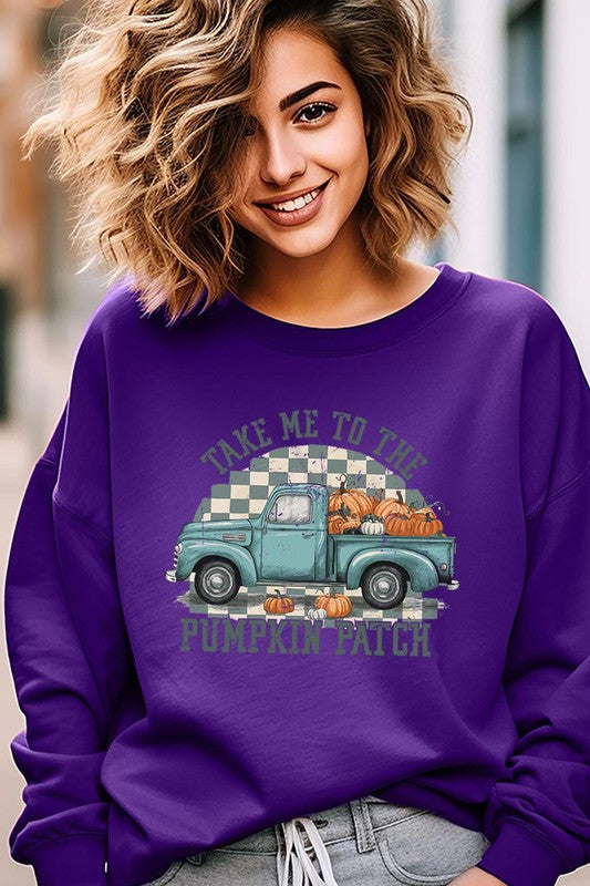 Take Me To The Pumpkin Patch Fleece Sweatshirts-Charmful Clothing Boutique