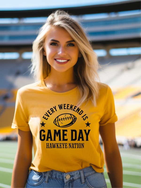 Gameday Hawkeye Nation Graphic Crew Tee-Charmful Clothing Boutique