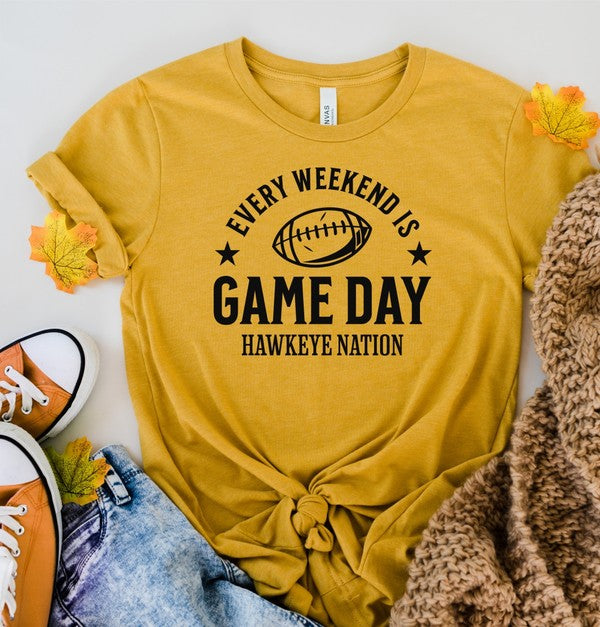 Gameday Hawkeye Nation Graphic Crew Tee-Charmful Clothing Boutique