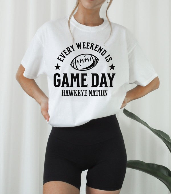 Gameday Hawkeye Nation Graphic Crew Tee-Charmful Clothing Boutique