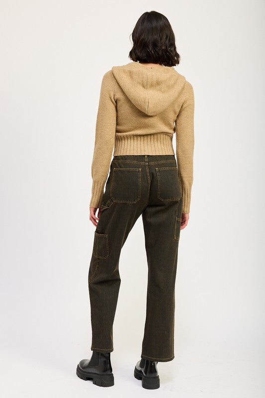 CROPPED HOODIE ZIP UP-Charmful Clothing Boutique