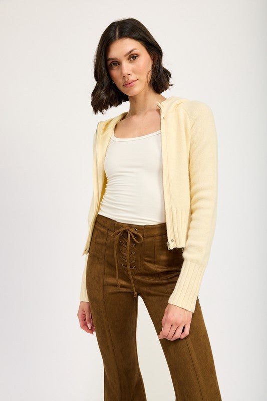 CROPPED HOODIE ZIP UP-Charmful Clothing Boutique