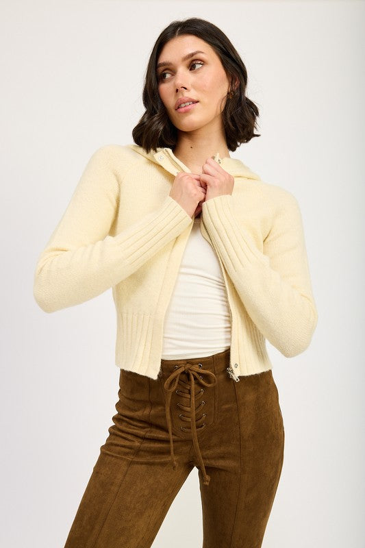 CROPPED HOODIE ZIP UP-Charmful Clothing Boutique