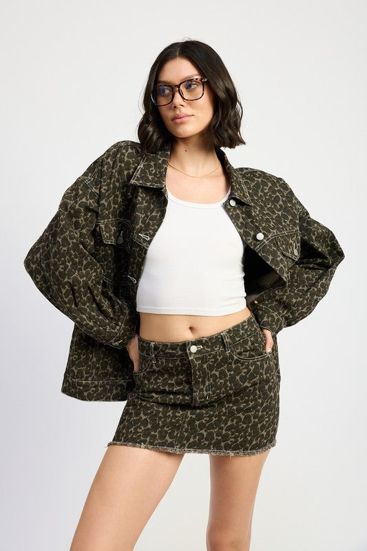 OVERSIZED PRINTED DENIM JACKET-Charmful Clothing Boutique