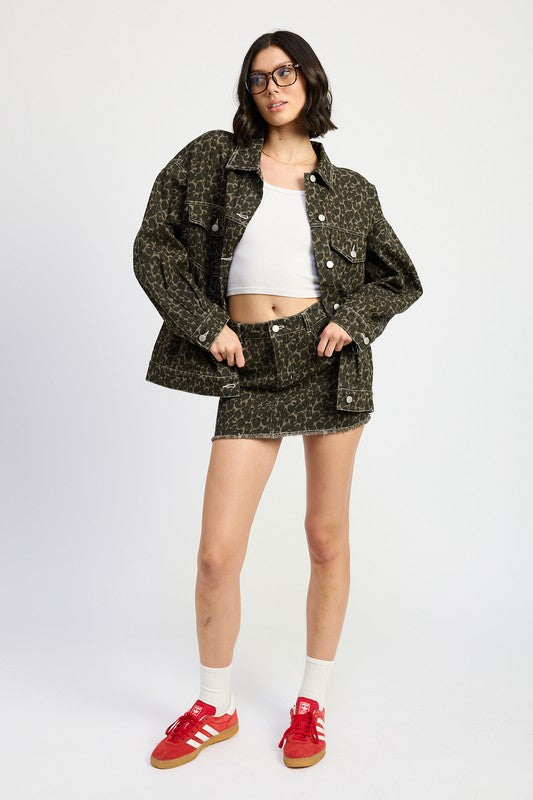 OVERSIZED PRINTED DENIM JACKET-Charmful Clothing Boutique