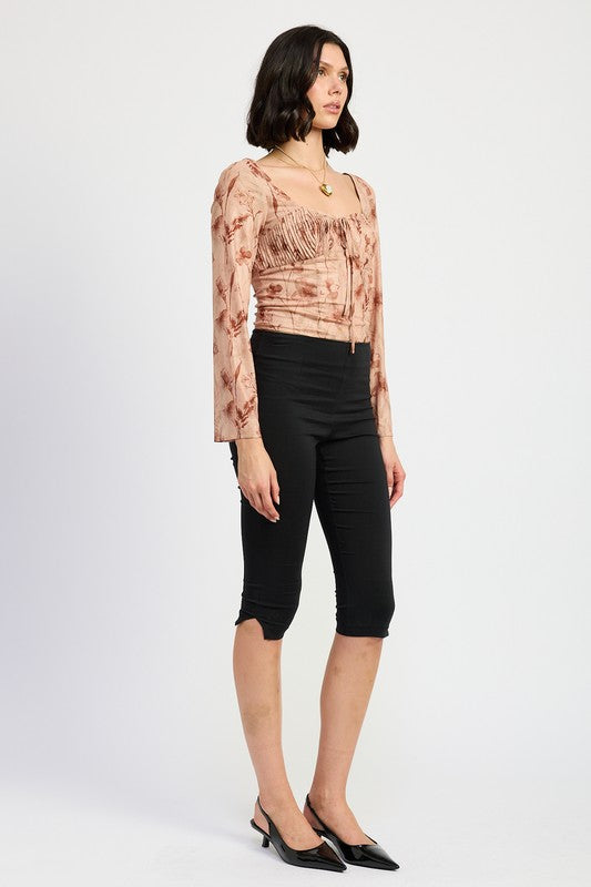 SWEETHEART SQUARE NEKC FLORAL TOP-Charmful Clothing Boutique