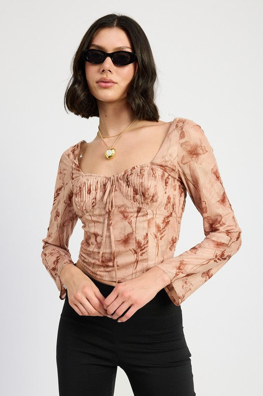 SWEETHEART SQUARE NEKC FLORAL TOP-Charmful Clothing Boutique