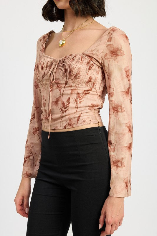 SWEETHEART SQUARE NEKC FLORAL TOP-Charmful Clothing Boutique