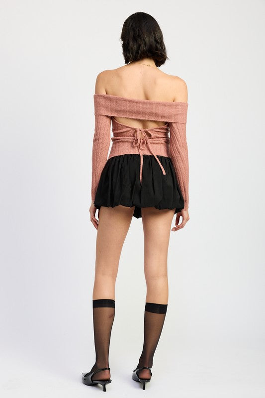 OFF SHOULDER SWEATER TOP-Charmful Clothing Boutique