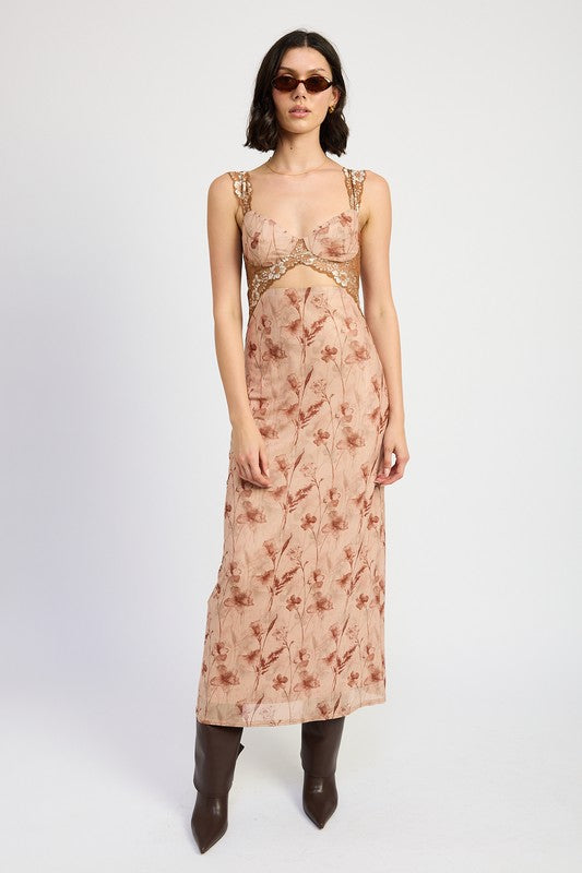 LACE CONTRAST MAXI DRESS-Charmful Clothing Boutique