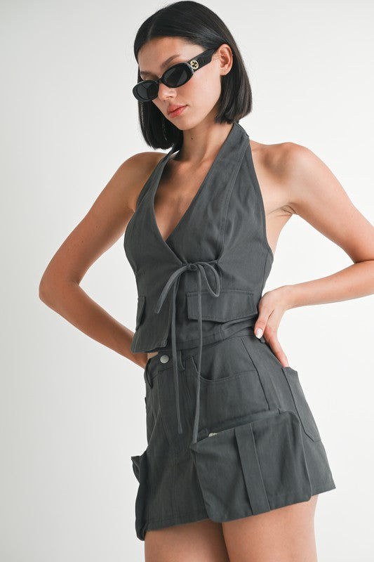 WRAPPED HALTER NECK TOP-Charmful Clothing Boutique