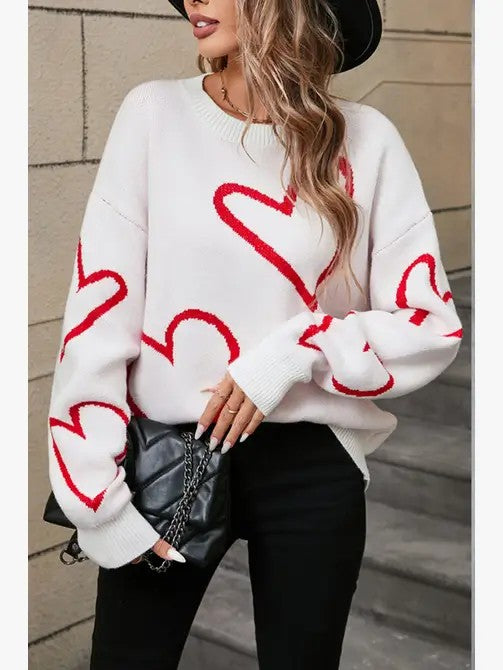 Heart sweater-Charmful Clothing Boutique