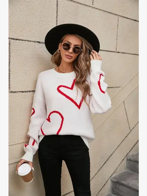 Heart sweater-Charmful Clothing Boutique