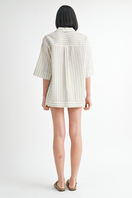 STRIPE OVERSIZED TUNIC TOP-Charmful Clothing Boutique