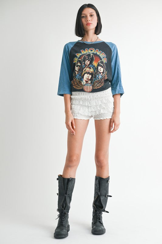 RUFFLED SHORTS WITH ELASTIC WAISTBAND-Charmful Clothing Boutique