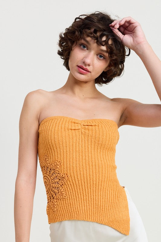RIBBED ASYMMETRICAL HEM TUBE TOP-Charmful Clothing Boutique