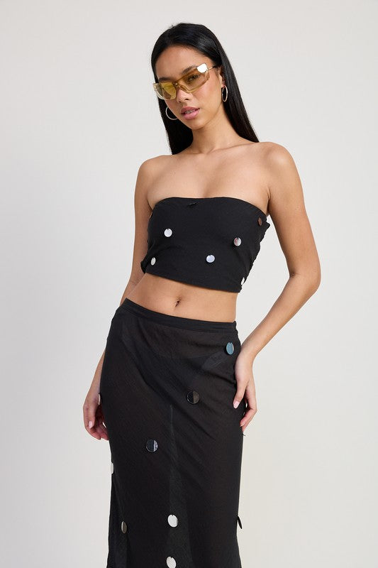 CROPPED BIAS TUBE TOP-Charmful Clothing Boutique
