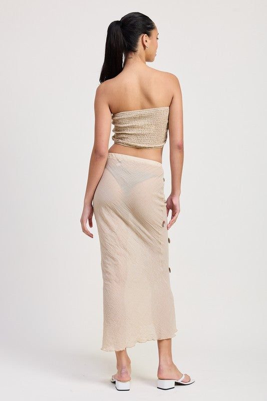 CROPPED BIAS TUBE TOP-Charmful Clothing Boutique