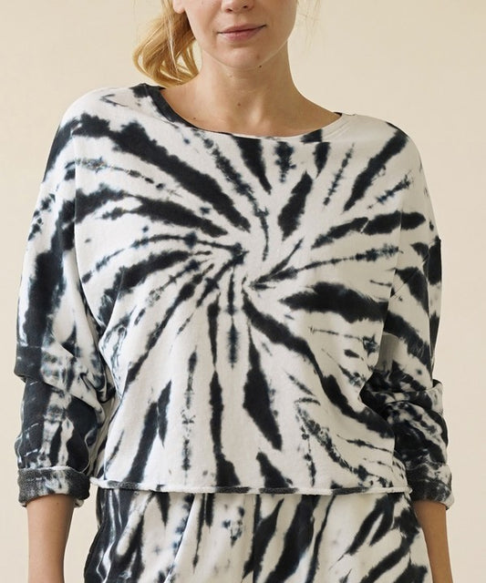 Recycled Cotton French Terry Tie dye Sweatshirt-Charmful Clothing Boutique