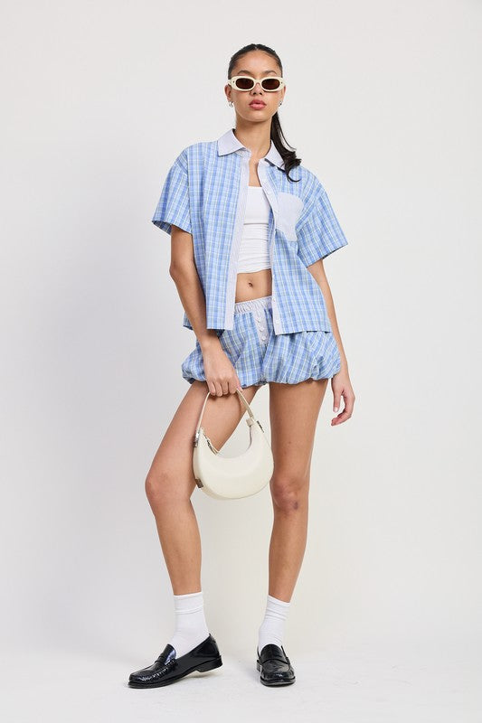 MIX MEDIA OVERSIZED SHIRT-Charmful Clothing Boutique