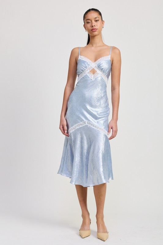 LACE TRIM MIDI SLIP DRESS-Charmful Clothing Boutique