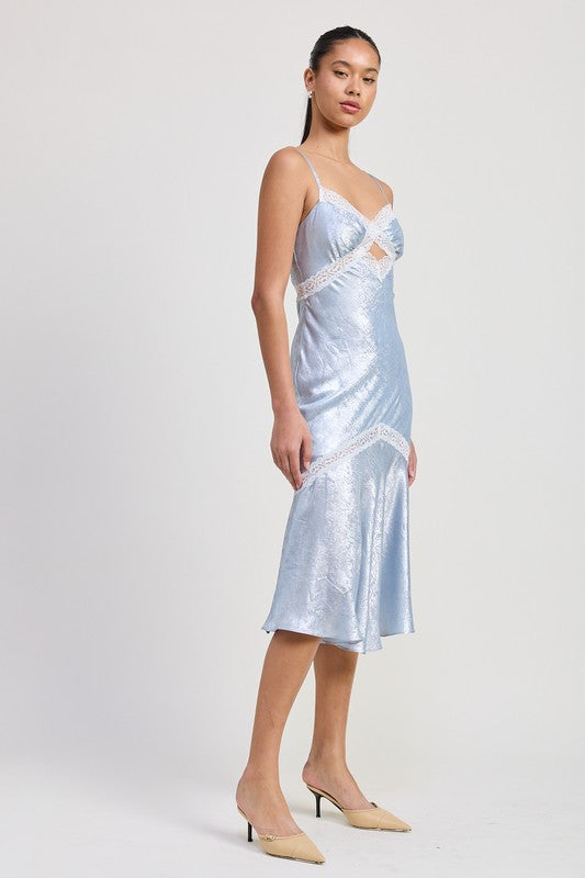 LACE TRIM MIDI SLIP DRESS-Charmful Clothing Boutique