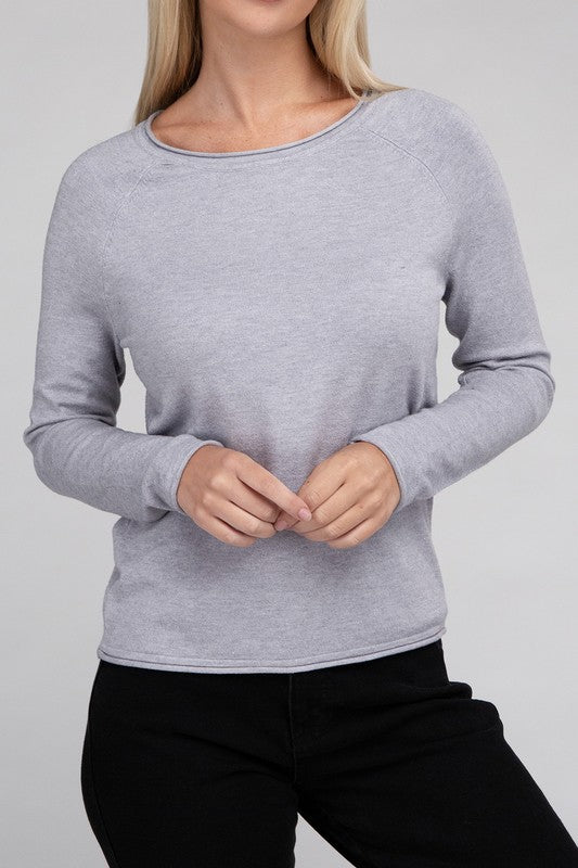 Viscose Round Neck Basic Sweater-Charmful Clothing Boutique