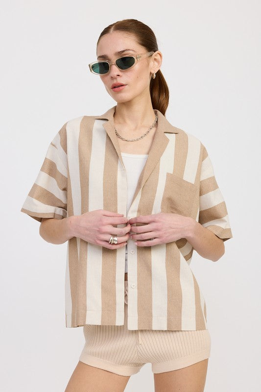 OVERSIZED BUTTON UP SHIRT-Charmful Clothing Boutique