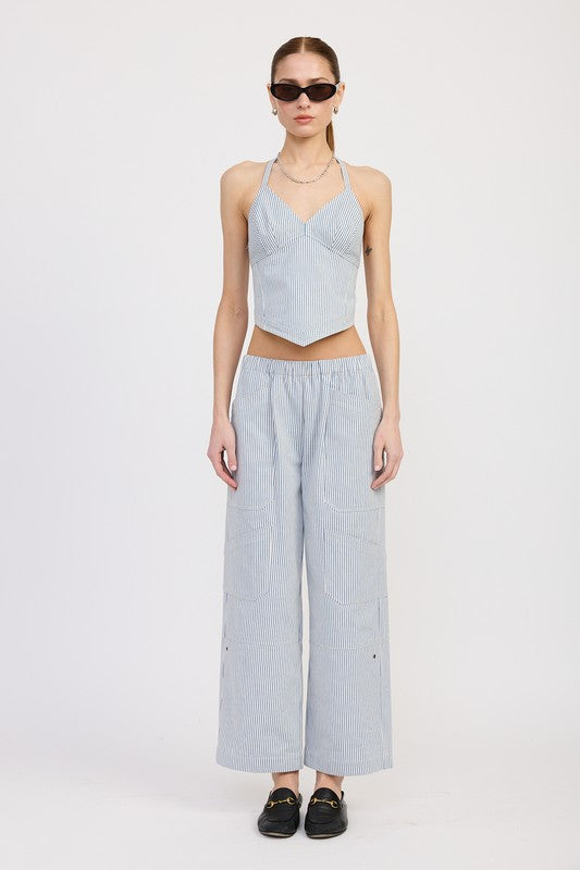HALTER NECK BUSTIER TOP-Charmful Clothing Boutique