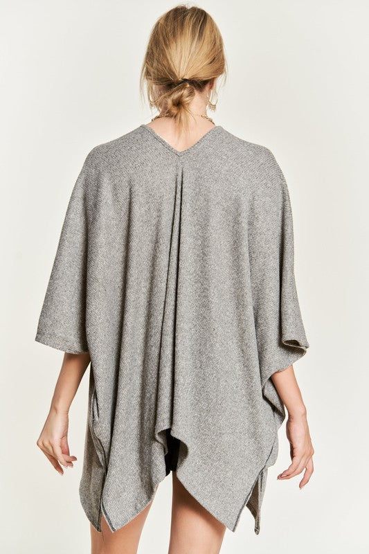 VNECK PONCHO TOP-Charmful Clothing Boutique