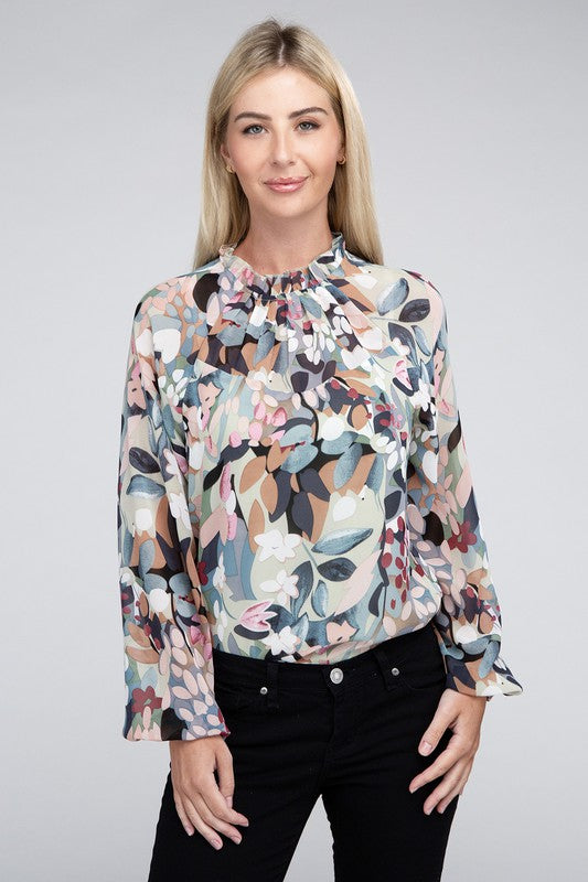 Chiffon Floral Blouse-Charmful Clothing Boutique