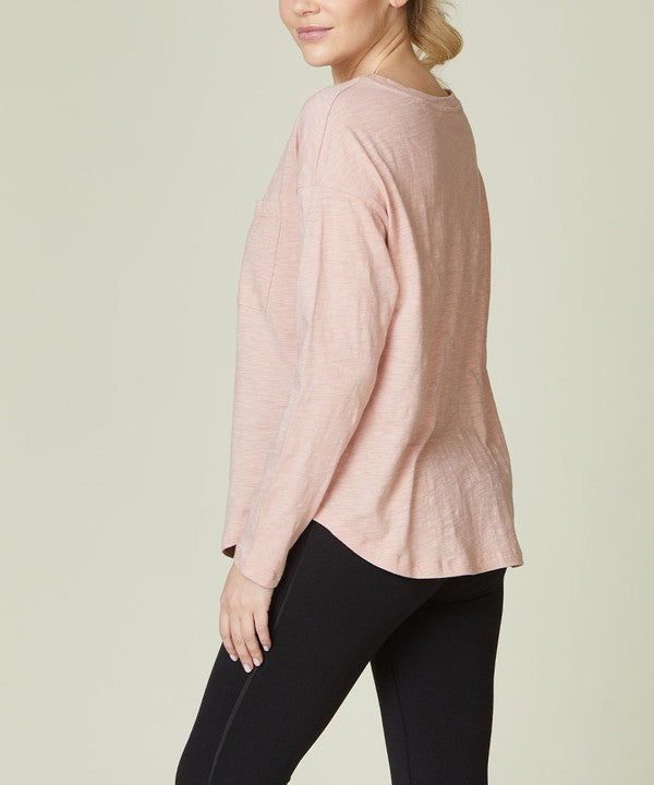 COTTON SLUB LONG SLV TOP-Charmful Clothing Boutique