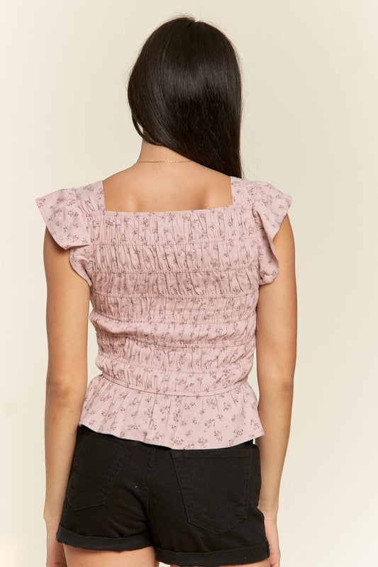 Floral print ruffled top-Charmful Clothing Boutique