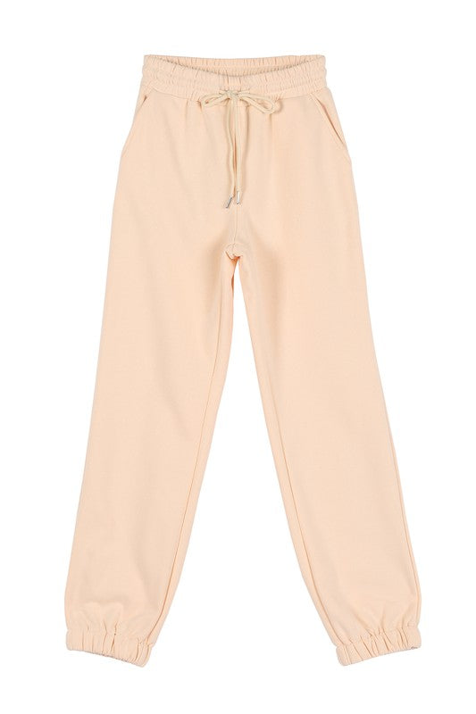 Cream sweat jogger pant-Charmful Clothing Boutique