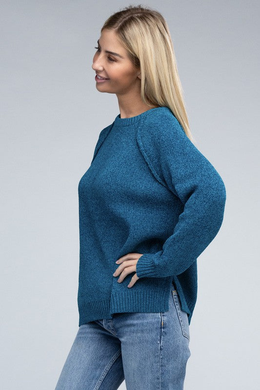 Raglan Chenille Sweater-Charmful Clothing Boutique