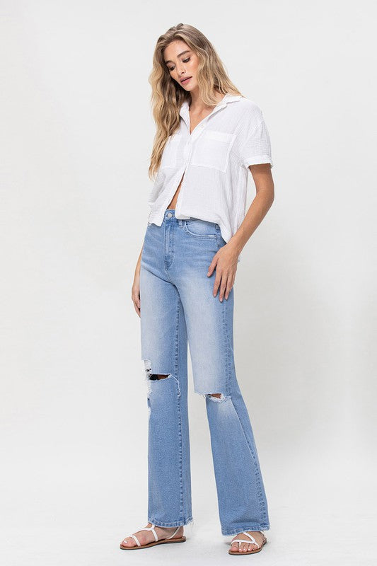 High Rise Vintage Flare Jeans-Charmful Clothing Boutique
