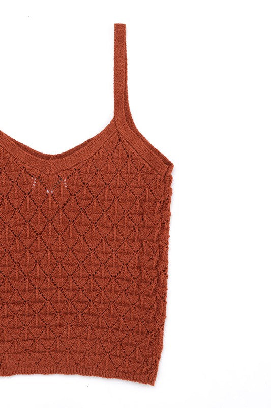 Crochet knit tank-Charmful Clothing Boutique